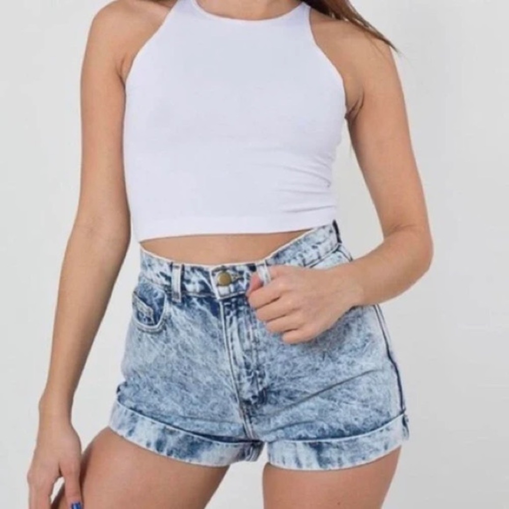 Acid Wash American Apparel High Waisted Jean Shorts EUC size 27
